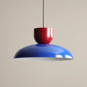 Ella lampa wisząca 1xE27 Dark Cobalt + Red Wine