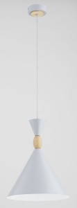 Feryt lampa wisząca 1xE27 szara/drewniana 61597