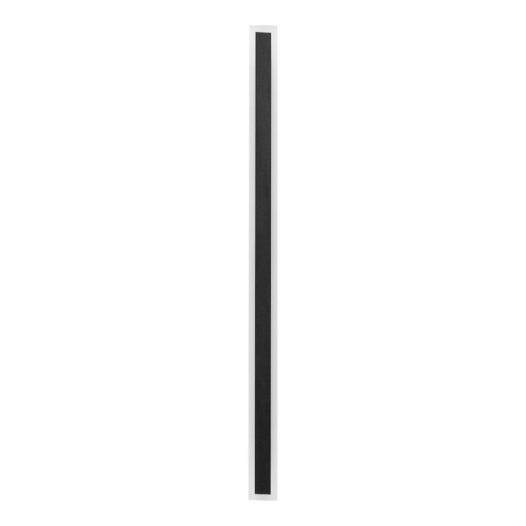 Kinkiet elewacyjny LED 30W w kolorze czarnym, o prostokątnym kształcie, z matową powierzchnią. Zainstalowany w pionie, odporny na warunki atmosferyczne (IP54). Idealny do oświetlenia zewnętrznego budynków.