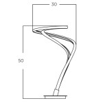 Czarna lampa stołowa LED Twist 18W o nowoczesnym, spiralnym kształcie. Wymiary: wysokość 50 cm, szerokość 30 cm. Lampa z metalową podstawą, prezentująca minimalistyczny design, idealna do biura lub wnętrz nowoczesnych.