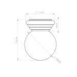 Biała lampa sufitowa Zori, 1xG9, o okrągłym kształcie. Wymiary: wysokość 16 cm, średnica 12 cm, podstawa o średnicy 11 cm. Wykonana z materiału odpornego na wilgoć (IP44), z dekoracyjnym wykończeniem na górze.
