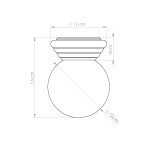 Lampa sufitowa Zori 1xG9 IP44 w kolorze zielonym. Okrągła, z gładką powierzchnią, średnica 12 cm, wysokość 16 cm, montaż na suficie. Widoczny detal w postaci okrągłej podstawy o średnicy 11 cm i wysokości 4 cm.