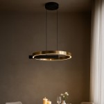 Metis lampa wisząca 1xLED 24W czarna złota K-8232