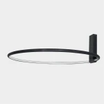 Czarna lampa sufitowa LED Vincent D60 o mocy 48W i temperaturze barwowej 3000K, w kształcie cienkiego pierścienia, montowana na ścianie. Metalowa konstrukcja z minimalistycznym designem, idealna do nowoczesnych wnętrz.
