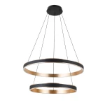 Rio lampa wisząca 2xLED 86W czarna  złota AZ5779