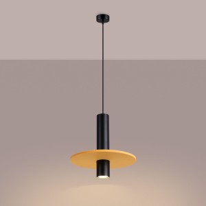 Pelta lampa wisząca 1xGU10 czarna/żółta SL.1883