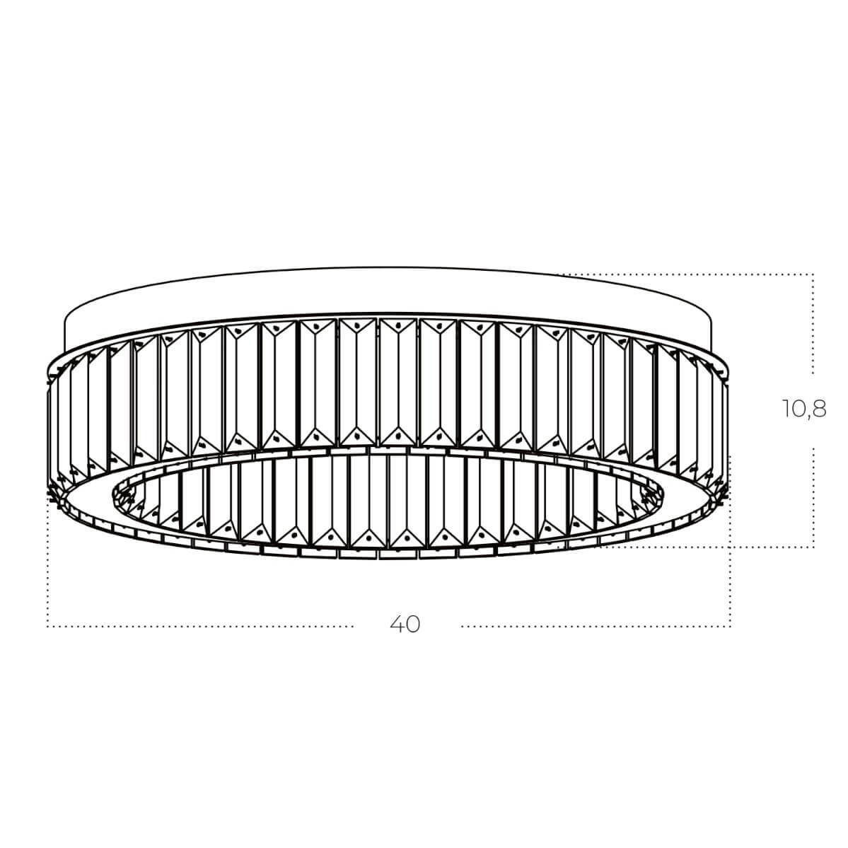 Lampa sufitowa LED Spark D40, 30W, złota. Okrągła konstrukcja o średnicy 40 cm i wysokości 10,8 cm, z dekoracyjnym, teksturowanym kloszem. Zawieszenie sufitowe, nowoczesny design.