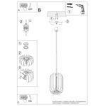 Lampa wisząca Mula D27 z oprawą na jedną żarówkę E27. Czarno-beżowa, w formie zaokrąglonej, z dekoracyjnymi detalami. Ujęcie frontalne, zawieszona na cienkim kablu, z widocznym mocowaniem. Idealna do nowoczesnych wnętrz.