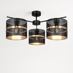 Malavi lampa sufitowa 3xE27 czarna K-5502
