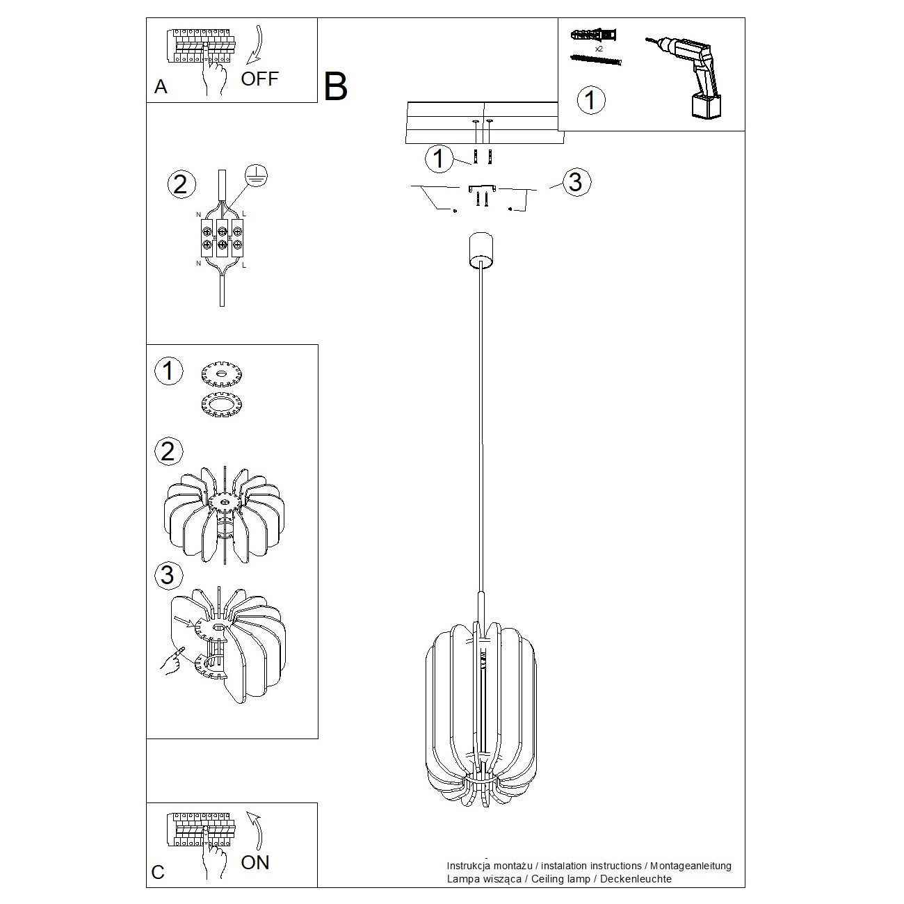 Lampa wisząca Mula D27 w kolorze czarnym i granatowym, z oprawą na żarówkę E27. Produkt prezentowany z góry, zawieszony na cienkim kablu. Widoczne szczegóły konstrukcji oraz montażu. Prosty i nowoczesny design, idealny do różnych wnętrz.