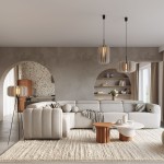 Lampa wisząca Mula D45 w kolorze czarnym i beżowym, z kloszem w kształcie cylindrycznym. Zawieszona na długim przewodzie w nowoczesnym wnętrzu, obok jasnej kanapy i okrągłego stolika. Widoczne detale wzoru klosza oraz światło emitowane przez żarówkę E27.