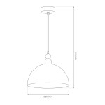 Lampa wisząca Bento 1xE27 w kolorze kaszmirowym, o średnicy 350 mm i wysokości 900 mm. Kształt kopuły z dekoracyjną kulką. Prosty, elegancki design, idealna do nowoczesnych wnętrz.