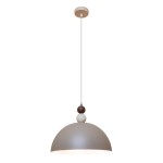 Lampa wisząca Bento 1xE27 w kolorze kaszmiru, z metalowym kloszem w kształcie półkuli. Posiada dekoracyjne elementy w postaci kolorowych kul. Zawieszona na białym przewodzie, mocowana do sufitu okrągłym uchwytem.