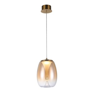 Pamela D20 lampa wisząca LED 8W mosiądz bursztynowa AZ6184