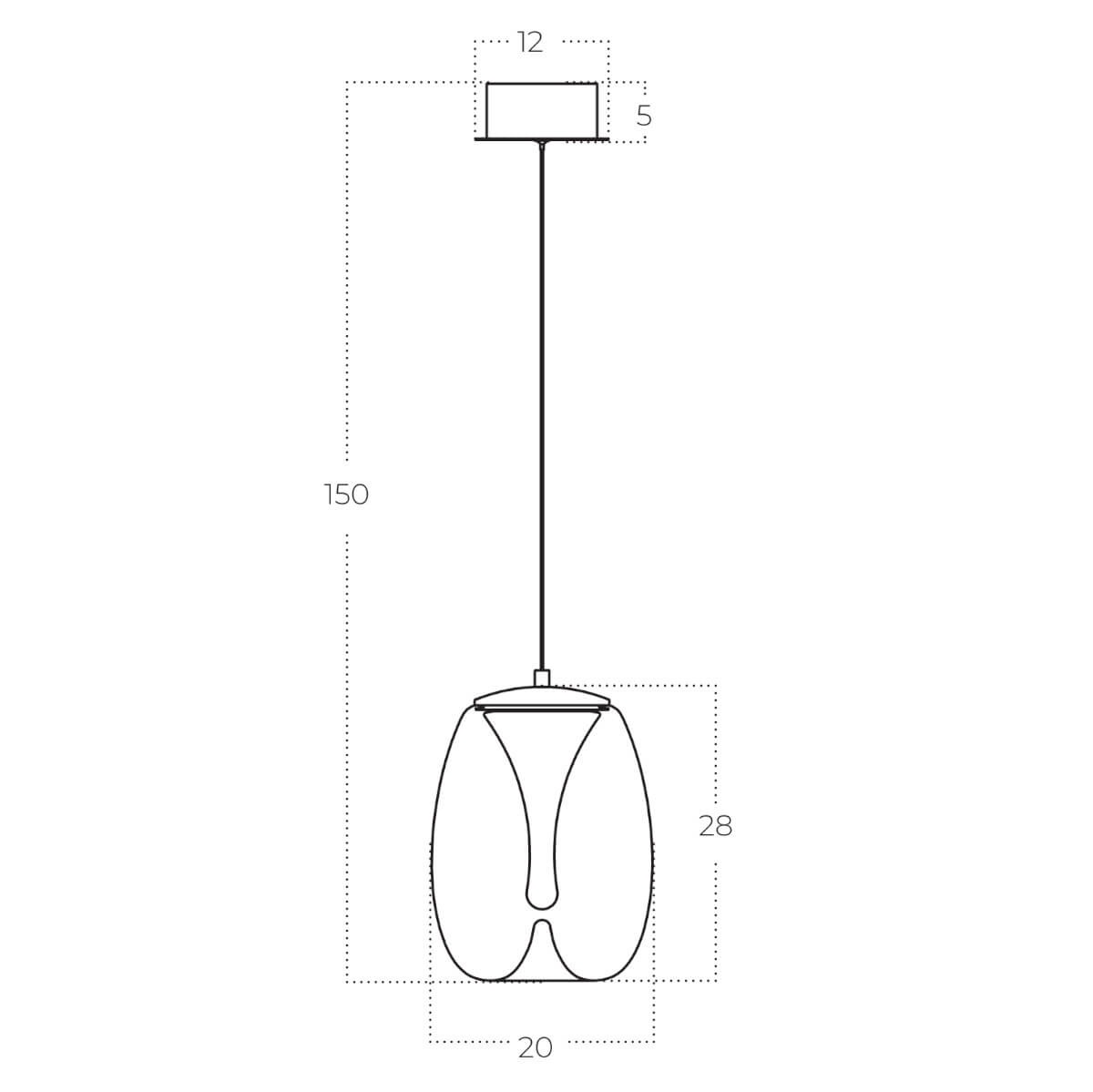 Lampa wisząca LED Pamela D20 o mocy 8W, w kolorze czarnym przydymionym. Kształt owalny, wymiary 20 cm szerokości, 28 cm wysokości, zawieszona na cienkim przewodzie. Prosta forma, idealna do nowoczesnych wnętrz.