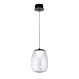 Pamela D20 lampa wisząca LED 8W czarna przeźroczysty AZ5823