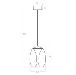 Lampa wisząca LED Pamela D20, czarna z przeźroczystym kloszem. Okrągły kształt, wymiary: średnica 20 cm, wysokość 28 cm. Zawieszona na cienkim kablu o długości 150 cm. Prosty, nowoczesny design, idealna do różnych wnętrz.