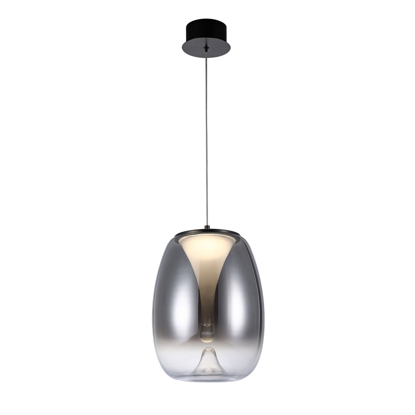 Pamela D23 lampa wisząca LED 15W czarna przydymiony AZ5826