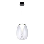 Pamela D23 lampa wisząca LED 15W czarna przeźroczysty AZ5825