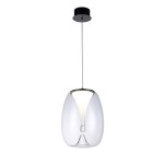 Pamela D23 lampa wisząca LED 15W czarna przeźroczysty AZ5825