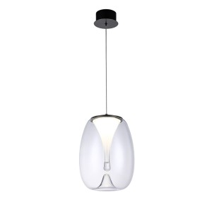 Pamela D23 lampa wisząca LED 15W czarna przeźroczysty AZ5825