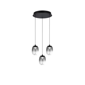 Pamela lampa wisząca 3xLED 15W czarna przydymiony AZ6268