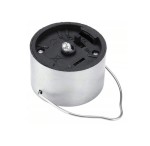 Lampka wisząca solarna Glovi w kolorze srebrnym, z czarną podstawą. Widoczny włącznik i miejsce na diodę LED. Produkt z metalowym uchwytem do zawieszenia, z wyraźnie oznaczonymi pozycjami ON i OFF.