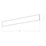 Biały kinkiet Basento 115, wymiar 115 cm x 6 cm, z dwoma diodami LED o mocy 40W CCT. Produkt ma prostokątny kształt i minimalistyczny design, idealny do nowoczesnych wnętrz.