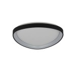 Plafon LED Amanda D40, 35W CCT, o okrągłym kształcie. Czarna ramka otacza biały, matowy panel, montowany na suficie. Produkt z efektem rozproszonego światła, idealny do nowoczesnych wnętrz.