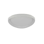 Plafon LED Amanda D40 55W CCT w kolorze białym, o okrągłym kształcie. Ujęcie frontalne, produkt zamontowany na suficie. Gładka, matowa powierzchnia z delikatnym wykończeniem. Idealny do nowoczesnych wnętrz.