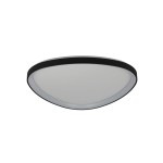 Plafon LED Amanda D60, 35W, z czarną obręczą. Okrągły kształt, matowa, biała powierzchnia emitująca światło. Ujęcie z boku, pokazujące jego profil. Idealny do nowoczesnych wnętrz.