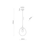 Lava Sabia D25 to beżowa lampa wisząca z oprawą na żarówkę E27. Posiada okrągły klosz o średnicy 250 mm, zawieszony na cienkim przewodzie długości 1750 mm, z minimalistycznym, okrągłym mocowaniem sufitowym.