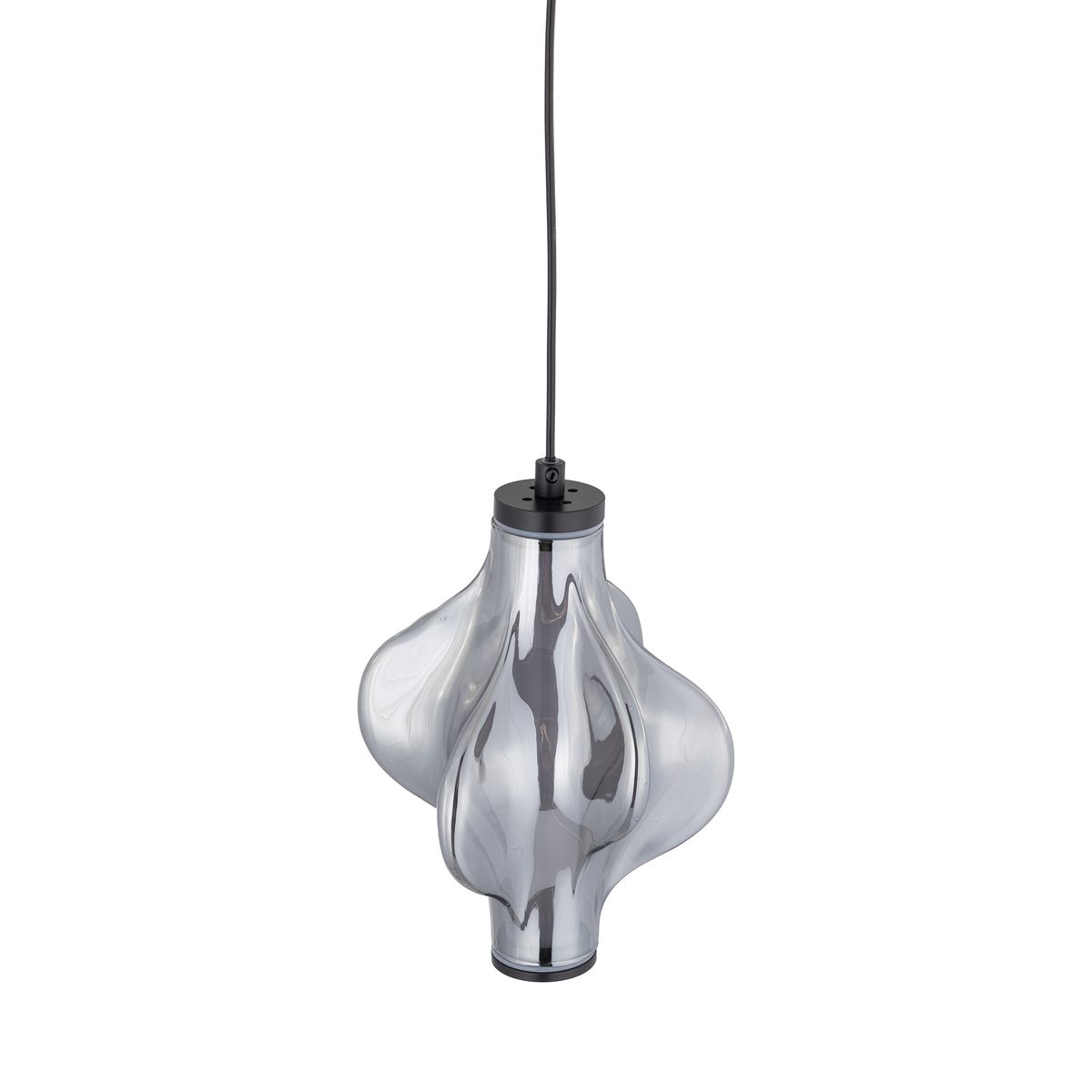 Lampa wisząca LED Elva 8W 3000K w kolorze czarnym/grafitowym. Szklany klosz o organicznym kształcie, zawieszony na cienkim przewodzie. Wykończenie metalowe, elegancki design. Idealna do nowoczesnych wnętrz.