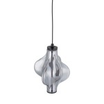 Lampa wisząca LED Elva 8W 3000K w kolorze czarnym/grafitowym. Szklany klosz o organicznym kształcie, zawieszony na cienkim przewodzie. Wykończenie metalowe, elegancki design. Idealna do nowoczesnych wnętrz.