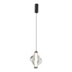Lampa wisząca LED Elva 8W 3000K w kolorze czarnym i grafitowym, o nowoczesnym kształcie z przezroczystym kloszem. Produkt zwisający na czarnym kablu, montowany do sufitu, idealny do nowoczesnych wnętrz.