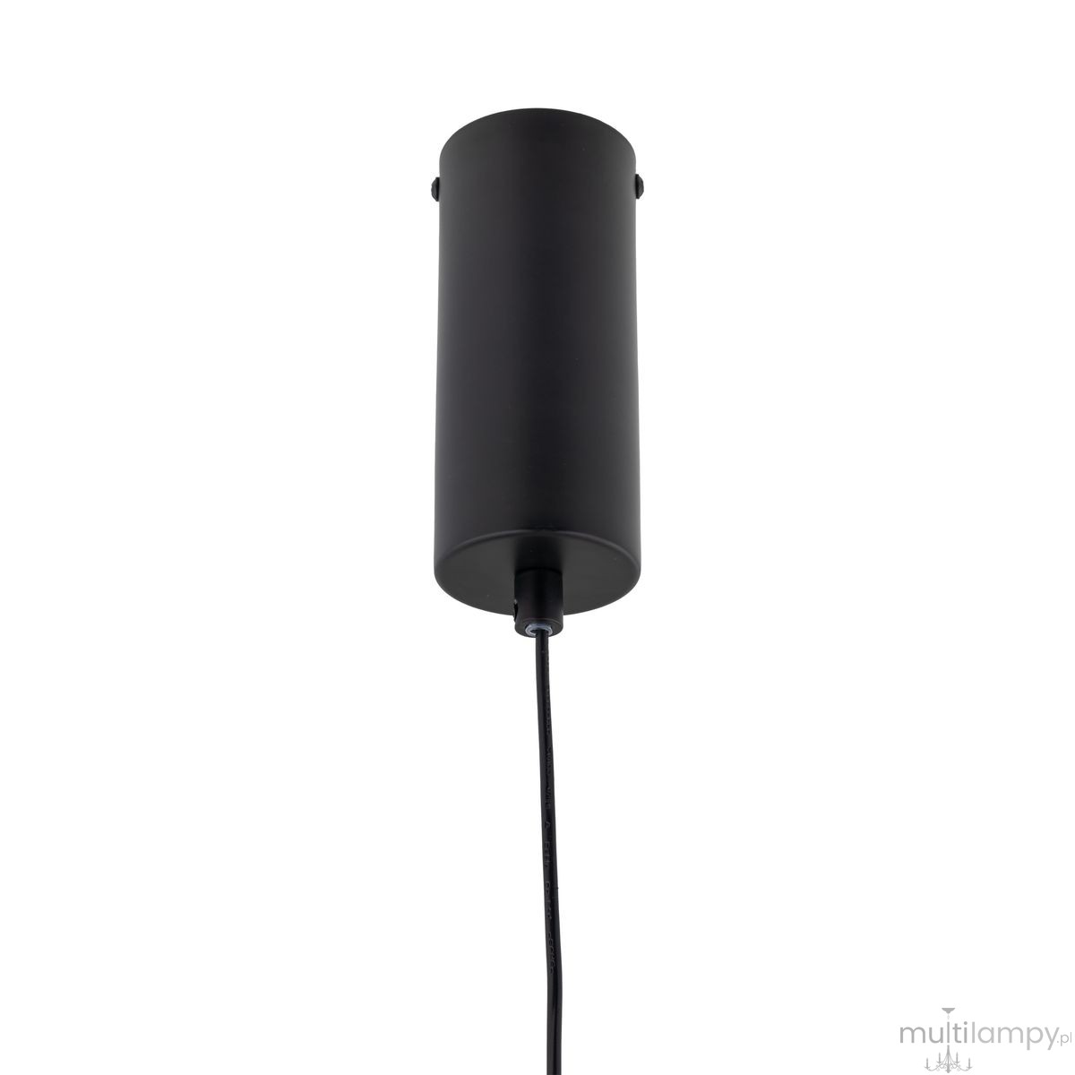Lampa wisząca LED Elva 22W 3000K w kolorze czarnym/grafitowym, o cylindrycznym kształcie. Widoczny kabel zasilający. Ujęcie z dołu, ukazujące detal konstrukcji i wykończenia.