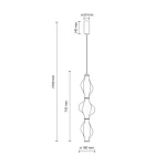 Lampa wisząca LED Elva 22W w kolorze czarnym/grafitowym, o wymiarach 2100 mm wysokości i 180 mm średnicy. Posiada nowoczesny, falisty kształt oraz metalowy uchwyt z zasilaniem. Długość zwisu wynosi 745 mm.