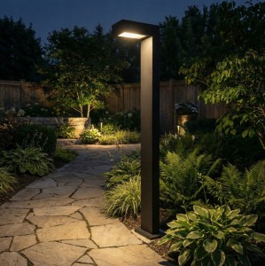 Hebin H80 lampa stojąca ogrodowa słupek GX53 czarna