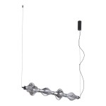 Lampa wisząca LED Elva 30W 3000K w kolorze czarnym/grafitowym, o nowoczesnym, falistym kształcie. Zawieszona na cienkim przewodzie, z okrągłym mocowaniem sufitowym. Idealna do stylowych wnętrz.