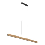 Lampa wisząca LED Viga Wood 14W 3000K w kolorze czarnym z drewnianym elementem w odcieniu sosny. Posiada prostokątny kształt, zawieszona na cienkim przewodzie, z metalowym mocowaniem u góry. Idealna do nowoczesnych wnętrz.