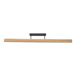 Czarna lampa sufitowa LED Viga Wood o mocy 14W, z kloszem w kolorze sosny. Prosta, prostokątna konstrukcja, zawieszona na minimalistycznym mocowaniu. Barwa światła 3000K, idealna do nowoczesnych wnętrz.