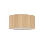 Lampa sufitowa Eve Corte 1xGX53 w kolorze naturalnego buku. Okrągła obudowa z wyraźnym, pionowym żłobieniem, montowana na suficie. Prosty design, idealna do nowoczesnych wnętrz. Tło białe, produkt widoczny w centralnej części kadru.