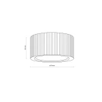 Lampa sufitowa Eve Corte w kolorze bukowym z oprawą GX53. Okrągła konstrukcja o średnicy 95 mm i wysokości 45 mm, z pionowymi żłobieniami na powierzchni. Produkt zamontowany na suficie, w układzie frontalnym.
