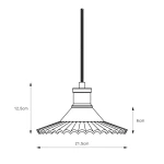 Lampa wisząca Novia E27 w kolorze czarnym, dymiona, o średnicy 21,5 cm i wysokości 12,5 cm. Posiada falowany klosz i zawieszenie na plecionym przewodzie. Idealna do nowoczesnych wnętrz.