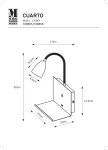 Cuarto kinkiet GU10 w kolorze białym z portem USB, z elastycznym ramieniem do regulacji kierunku światła. Wymiary: 27 cm szerokości, 30 cm wysokości, 20 cm głębokości. Prosta forma montażu na ścianie.