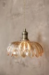 Kurage lampa wisząca E27 antyczny mosiądz bursztynowy 108858