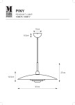 Lampa wisząca Piny E27 w kolorze białym. Okrągły klosz o średnicy 57 cm i wysokości 10,5 cm, zawieszony na cienkim przewodzie. Górna część o średnicy 12 cm. Prosta konstrukcja w minimalistycznym stylu, idealna do nowoczesnych wnętrz.
