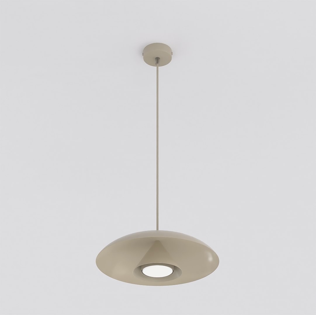 Lampa wisząca Babel 1xGX53 w kolorze mokka, o okrągłej, płaskiej podstawie z matowym wykończeniem. Zawieszona na cienkim przewodzie, z centralnym otworem na żarówkę. Prosta forma, idealna do nowoczesnych wnętrz.