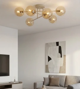 Roma lampa sufitowa 6xE14 mokka/bursztyn 1636/6