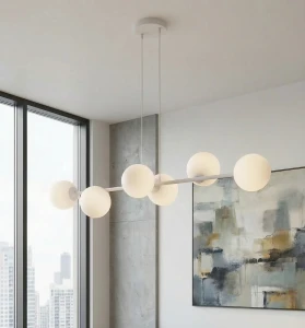 Magnus lampa wisząca 6xE14 szara/biały 1642/6